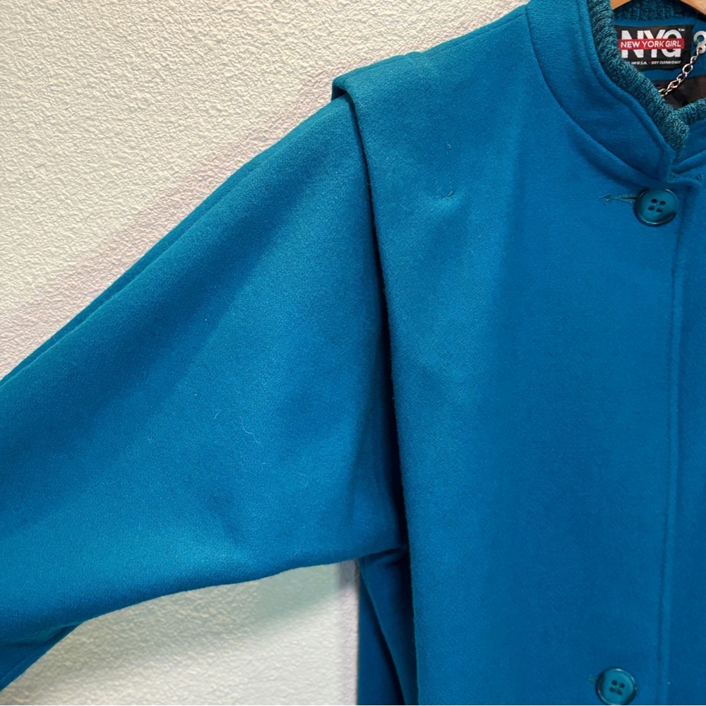 Vintage Andover Wool by Forstmann Coat Teal NYG New York Girl Made in USA Raglan - Picture 7 of 11